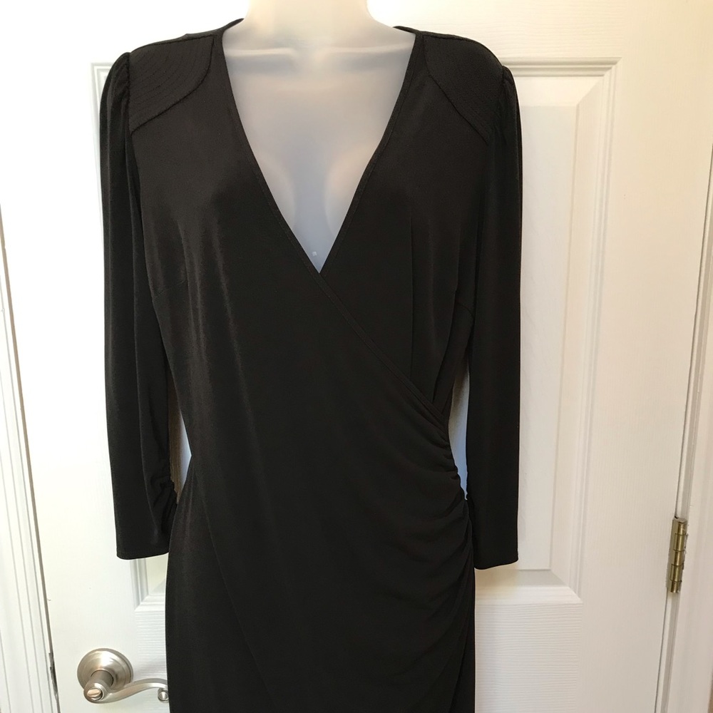 Laundry By Design black faux wrap dress size 8